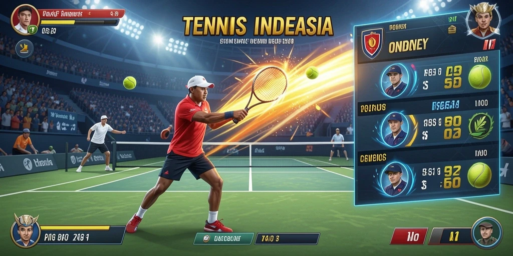 Screenshot menunjukkan antarmuka utama dengan menu permainan yang lengkap.